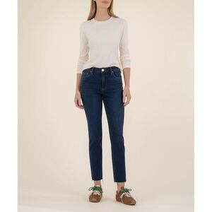 Kut From The Kloth Reese High Rise Fab Ab Ankle Straight Jeans Indigo 10 NWT